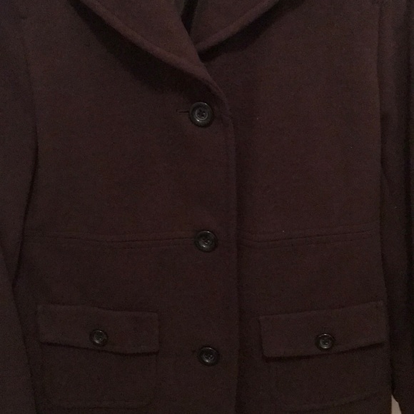 JM Collection brown pea coat - Picture 2 of 4